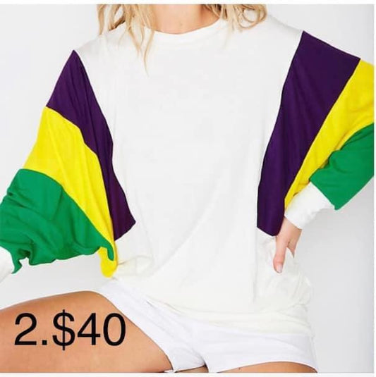 MG Green, Purple  and Yellow Long Sleeve